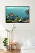 modern black wood framed original painting great barrier reef turtle wall art print